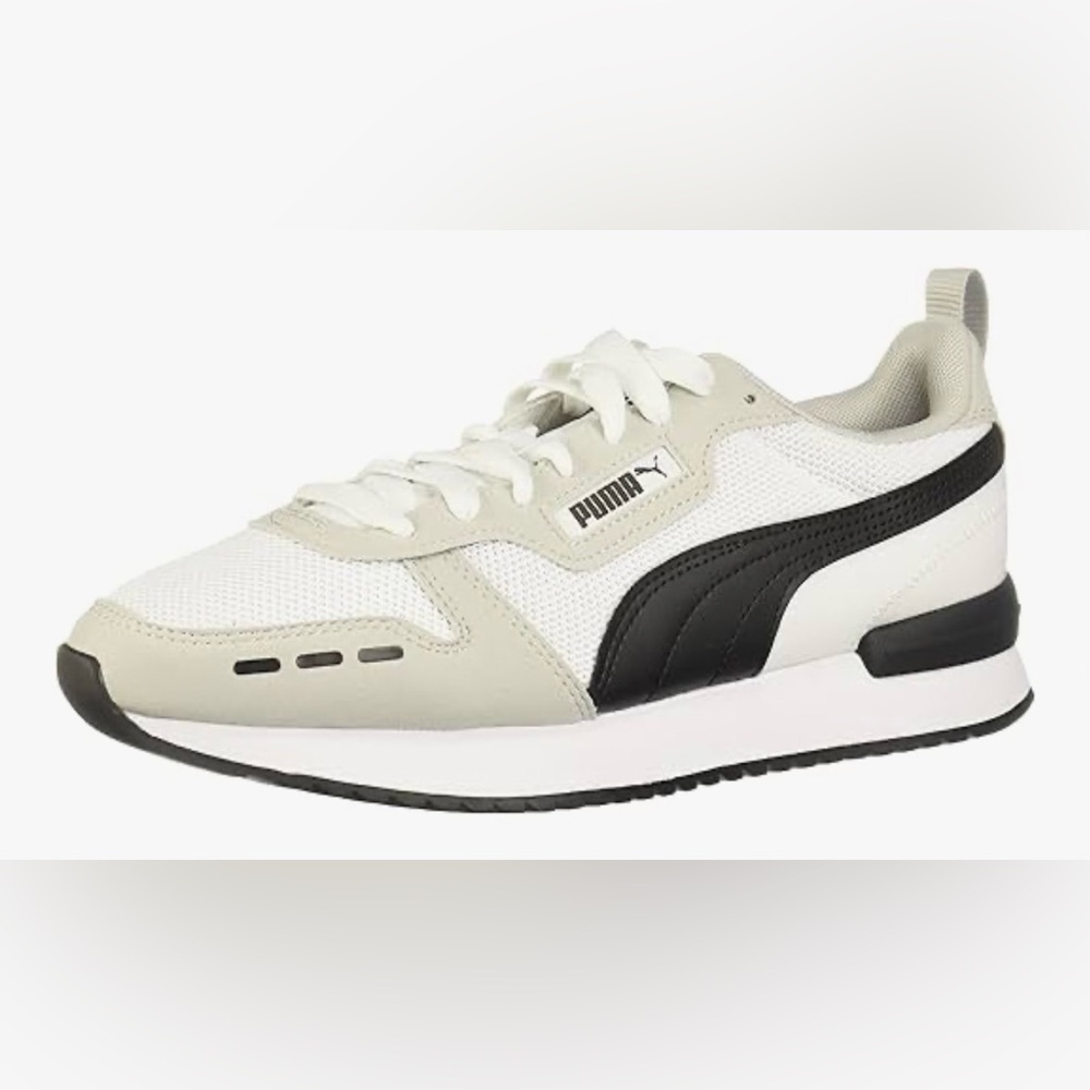 Puma Men's White and Black Retro Sneakers